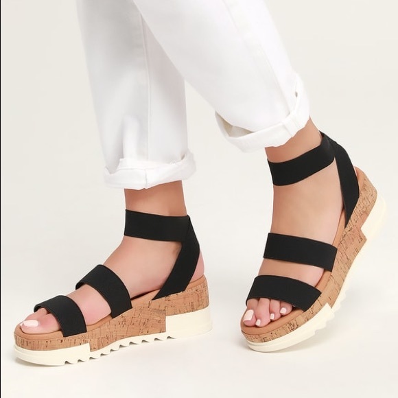 steve madden bandi elastic cork flatform sandals